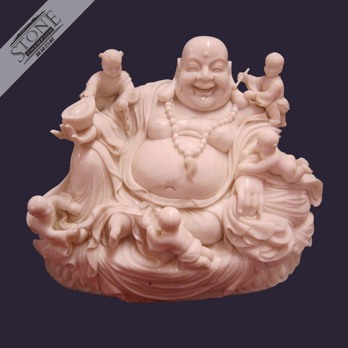 White marble Happy buddha