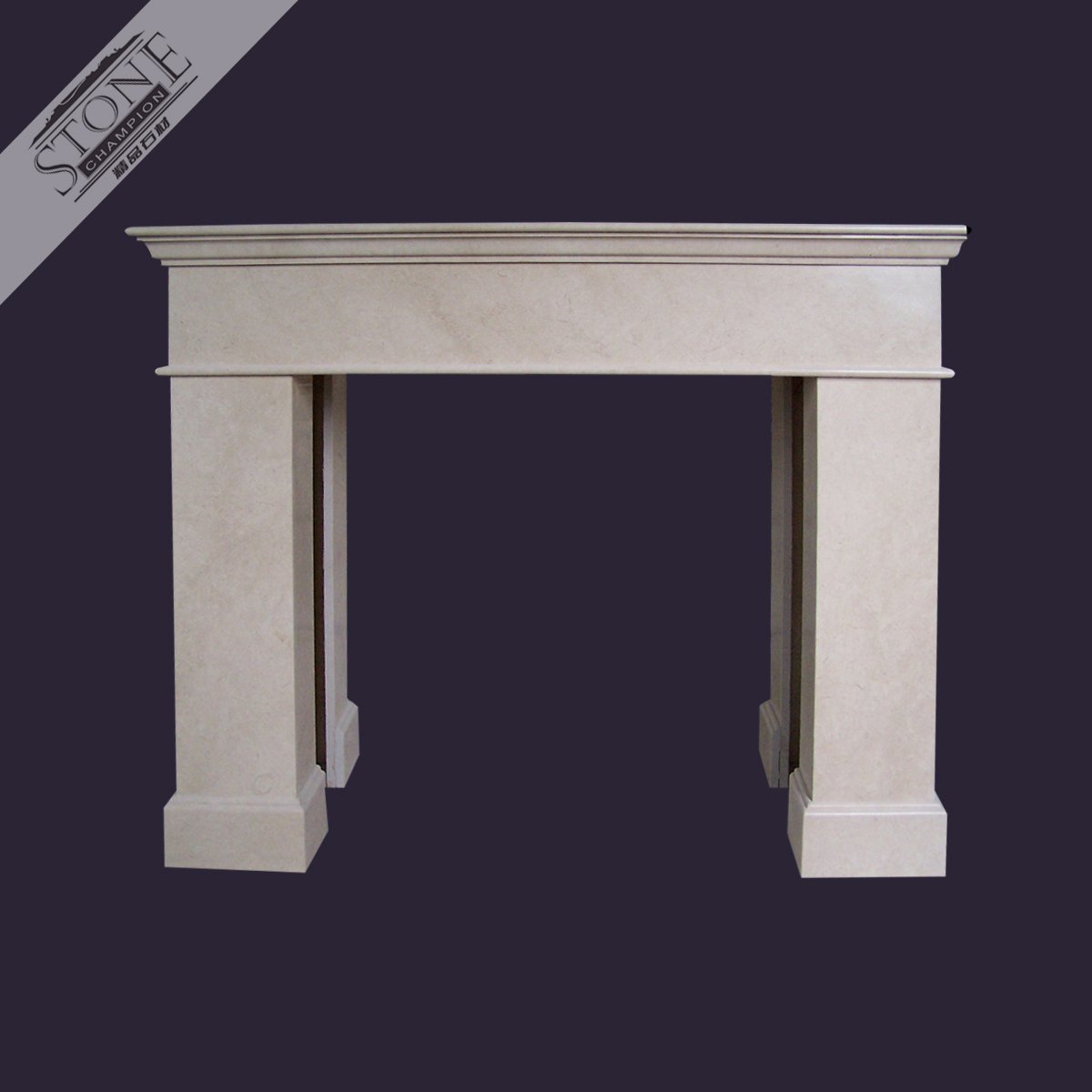 China buff limestone modern fireplace