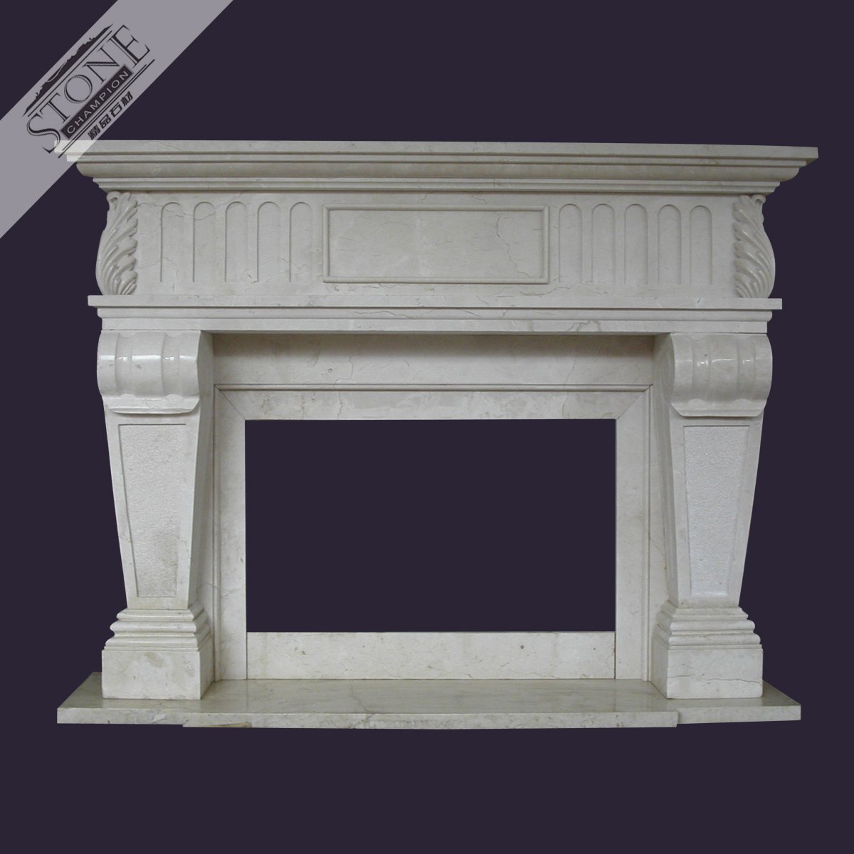 Luxury beige marble firep