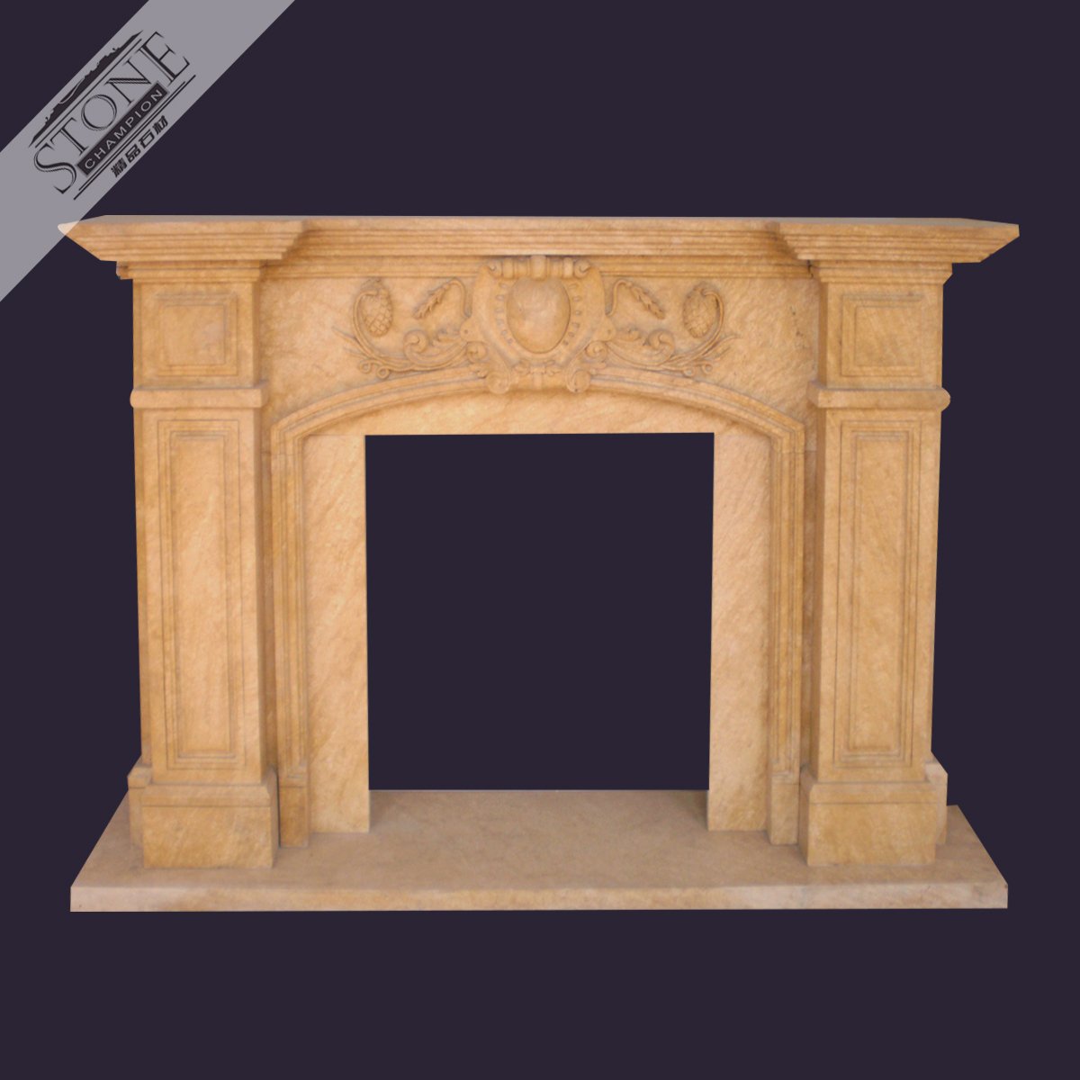 golden color marble firep