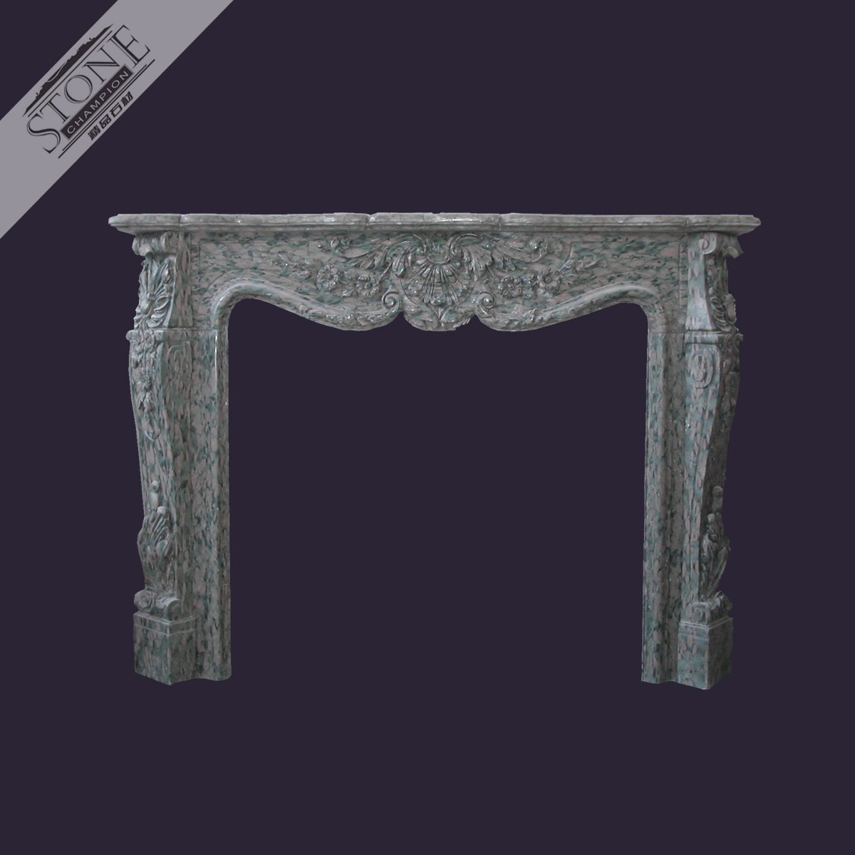 French style Louis XVI unique marble fireplace mantel