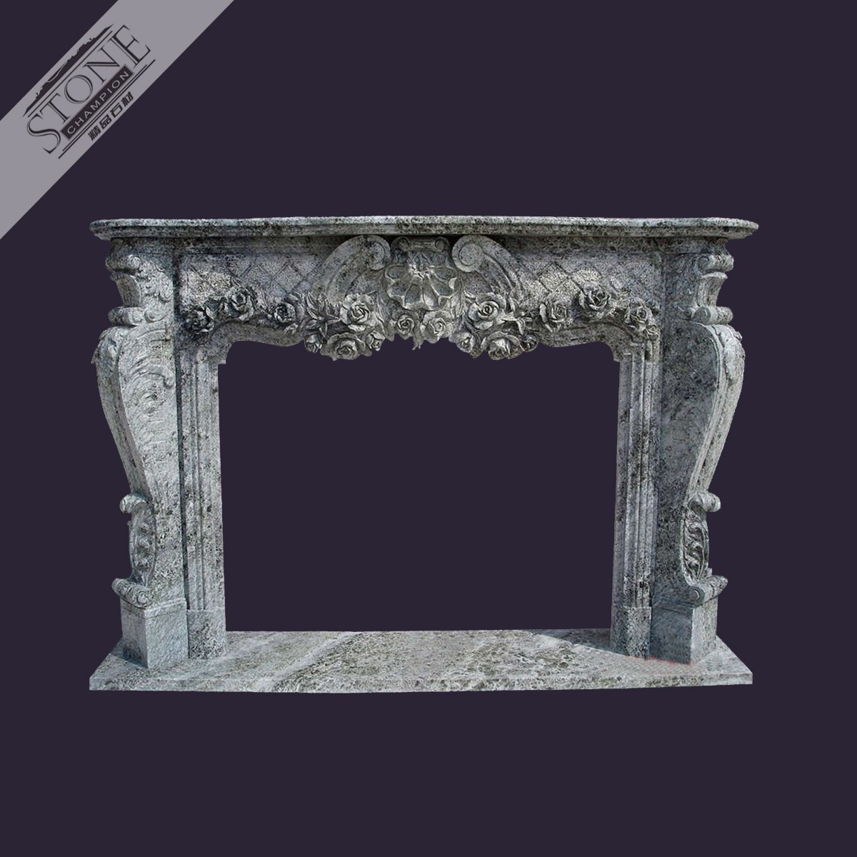 Indoor freestanding decorative granite fireplace mantel