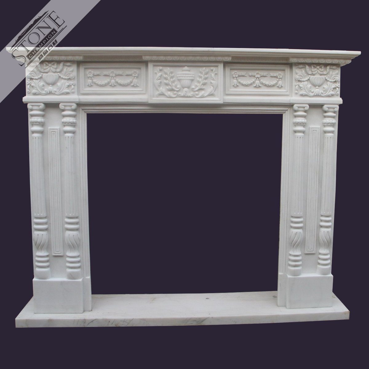 Hand carved white marble